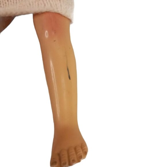 Vintage 1950s Hard Plastic Doll With Pink Hat & Dress 10" Collectible - Picture 8 of 8